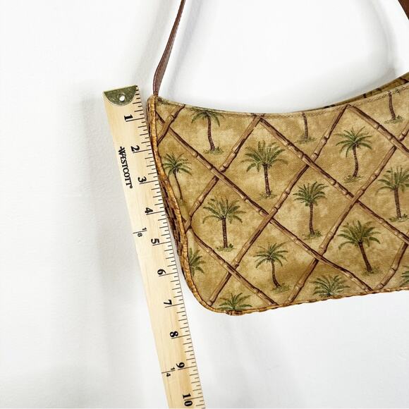 Fossil Canvas and Wicker Palm Tree Print Shoulder Bag Purse ZB 3863 - Picture 13 of 14